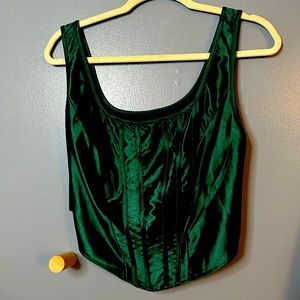 Green mock corset 2x